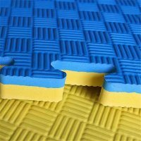 Covoras tip puzzle xxl, spuma eva, 100x100 cm, grosime 2 cm, antiderapant, galbenalbastru - 4