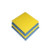 Covoras tip puzzle xxl, spuma eva, 100x100 cm, grosime 2 cm, antiderapant, galbenalbastru - 5