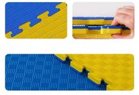 Covoras tip puzzle xxl, spuma eva, 100x100 cm, grosime 2 cm, antiderapant, galbenalbastru - 7