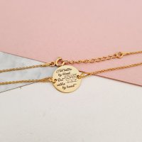 Bratara Sisters by Heart - Banut 15 mm cu Lantisor din Argint 925 Placat cu Aur de 18K - 1
