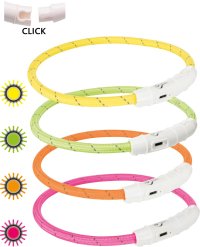 Zgarda cu led USB, TPU/ nylon, XS–S: 35 cm/ø 7 mm, mov 12706 - 1