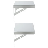 Rafturi de perete argintii din otel inoxidabil, set de 2 buc., 50x23,5 cm - 6