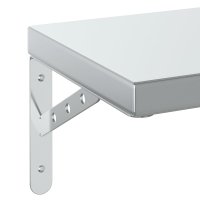 Rafturi de perete argintii din otel inoxidabil, set de 2 buc., 50x23,5 cm - 8