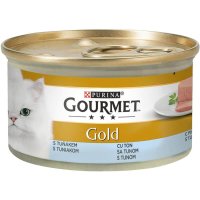 PURINA Gourmet Gold Mousse, Ton, conservă hrană umedă pisici, (pate), 85g - 3