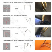 Set 500 bucati capse metalice de intarire pentru aparat sudat plastic, lipit/reparat bara auto, tip S, 0.8mm, otel - 11