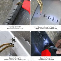 Set 500 bucati capse metalice de intarire pentru aparat sudat plastic, lipit/reparat bara auto, tip S, 0.8mm, otel - 5
