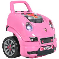 HOMCOM Camion mecanic 2 in 1 pentru copii - Joc de bricolaj cu 61 de accesorii roz | Aosom Romania - 1