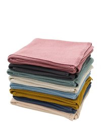 Patura impletita din bumbac organic 80x100 cm galben-mustar - 3
