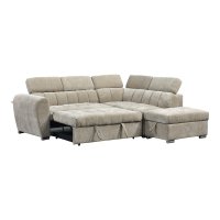 Coltar stanga extensibil cu depozitare, Nuvora, Pako, Bej 244x225x79 cm - 3