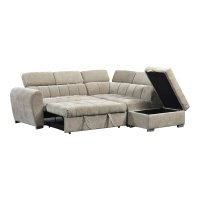 Coltar stanga extensibil cu depozitare, Nuvora, Pako, Bej 244x225x79 cm - 4