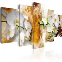 Tablou Canvas Bimago - Brown Paint and Orchid 200x100 cm - 1