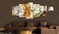 Tablou Canvas Bimago - Brown Paint and Orchid 200x100 cm - 2