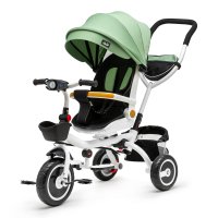 Tricicleta pentru copii Juju Bliss Ride Verde, 3 in 1, pozitie de somn, reversibila, far luminos, muzica, cos depozitare, gentuta, protectie UV, cauciucuri spuma EVA, greutate maxima admisa 25kg - 8