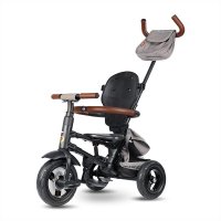 Tricicleta pliabila Qplay Rito Deluxe gri cu scaun ajustabil si frana dubla - 2