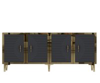 Consola Hanah Home 555CHM1318, PAL Melaminat, 180 x 32 x 75 cm, Antracit/Auriu - 1