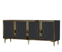 Consola Hanah Home 555CHM1318, PAL Melaminat, 180 x 32 x 75 cm, Antracit/Auriu - 3