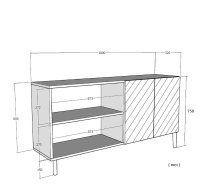 Consola Hanah Home 555CHM1318, PAL Melaminat, 180 x 32 x 75 cm, Antracit/Auriu - 2