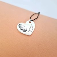 Pandantiv inima din argint 925, personalizat cu amprenta si mesaj - 1