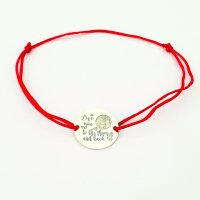 Bratara personalizata Love You to the Moon and Back - Argint 925 cu snur rosu - 1