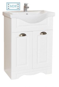Set Baza front MDF si Lavoar seria 172, 55 cm, alb rustic - 1