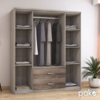 Dulap Olympus cu 4 usi si sertare piele ecologica culoare castillo - toro 159x57x183 - 2