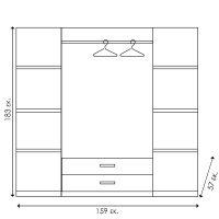 Dulap Olympus cu 4 usi si sertare piele ecologica culoare castillo - toro 159x57x183 - 4