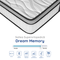 Saltea Ideal Sleep DREAM MEMORY, Arcuri Bonell, spumă poliuretanică fermă, spumă cu memorie, superortopedică, Grosime 26 cm - 4