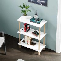 Raft decorativ cu 3 polite si picioare din lemn – perfect pentru biblioteca sau masuta laterala - 1