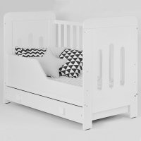 Margine de siguranta pentru patut din lemn Hubners 120x28 cm alb - 1