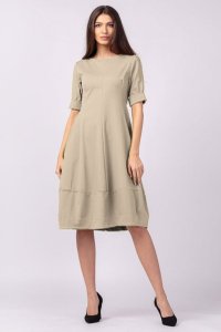 Rochie Bej Lalea Cambrata din Vascoza Elastica - 1