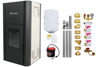 Pachet Termosemineu peleti Fornello Primo Pellet 25 kw, complet echipat pentru incalzire, pompa circulatie, vas expansiune, automatizare, kit evacuare 3.5 ml, Boiler Termoelectric Fornello 100 l, Termostat Salus 091FLRFV2, Aspirator si kit montaj - 1