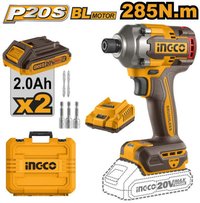 Ingco CIRLI2028E - Masina de insurubat cu impact 285Nm, 20V, 2 acumulatori, motor brushless - 1