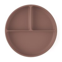 Farfurie compartimentata din silicon Petite&Mars Take&Match, cu ventuza, 500 ml, 3 compartimente, Velvet Latte - 1