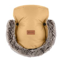 Manusi Furry pentru carucior, Petite&Mars, cu blanita detasabila, impermeabile, pentru vreme rece, inchidere prin capse, culoare Elegant Caramel - 1