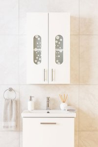 Dulap baie suspendat seria 177 LAGUNA, front MDF, 2 usi, alb, 30x21.5x68 cm - 1