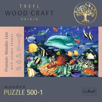 Puzzle din lemn Trefl Wood Craft - Viata marina, 500+1 piese unice - 1