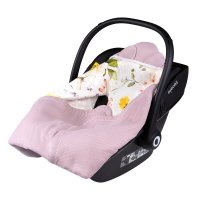 Paturica de infasat Lionelo pentru scoica auto si carucior 90x90 cm roz - 1