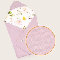 Paturica de infasat Lionelo pentru scoica auto si carucior 90x90 cm roz - 4
