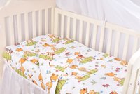 Set complet 7 piese lenjerie si aparatori patut 120x60 cm din bumbac model caprioare - 1