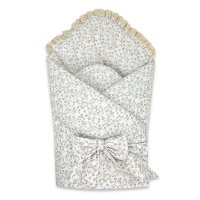 Paturica de infasat MimiNu, Premium, cu detalii elegante, 75x75 cm, din bumbac Oeko Tex, Meadow - 1