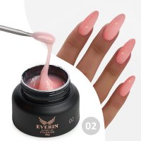 Gel Constructie Everin Stunning 02 Roz Laptos cu Paiete Holografice | Gel Autonivelant Profesional - 1