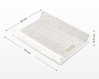 Saltea de infasat Sensillo Beige Leaf 70x49 cm cu intaritura si margine de protectie antirasturnare - 6