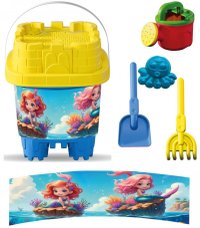 Set de galeata cu accesorii pentru nisip si plaja - 16 x 16 x 21 cm - 3