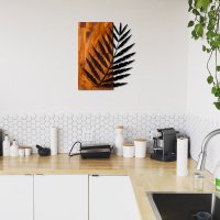 Tablou Leaf Nuc din Lemn si Metal 50x58 cm - 1