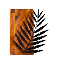 Tablou Leaf Nuc din Lemn si Metal 50x58 cm - 2