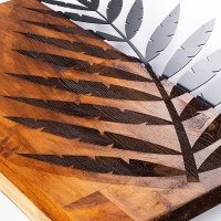 Tablou Leaf Nuc din Lemn si Metal 50x58 cm - 4