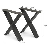 Set picioare masa metal, Homs , Negru,55X72 cm,model-X - 1