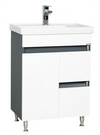 Set Baza front MDF si Lavoar seria 288, 60 cm, alb + antracit - 1