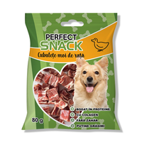 Hrana complementara pentru caini, Perfect Snack, cubulete moi de rata, 80 g - 1