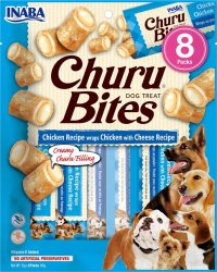 Churu Inaba Bites Recompense pentru Caini cu Pui si Branza, 12 g x 8 buc - 1